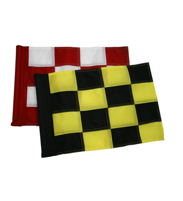 Tubflagga i nylon Rutig - Gul/svart