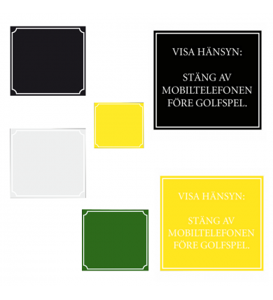 Skylt 500x460mm - Gul 2