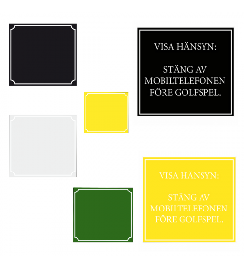 Skylt 500x460mm - Gul