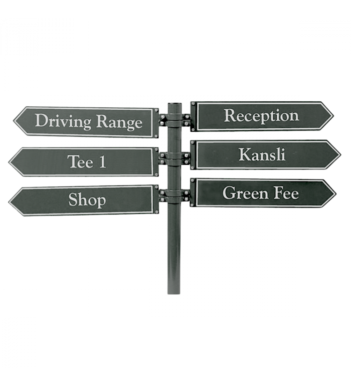 Vägvisare 6 pilar - Svart