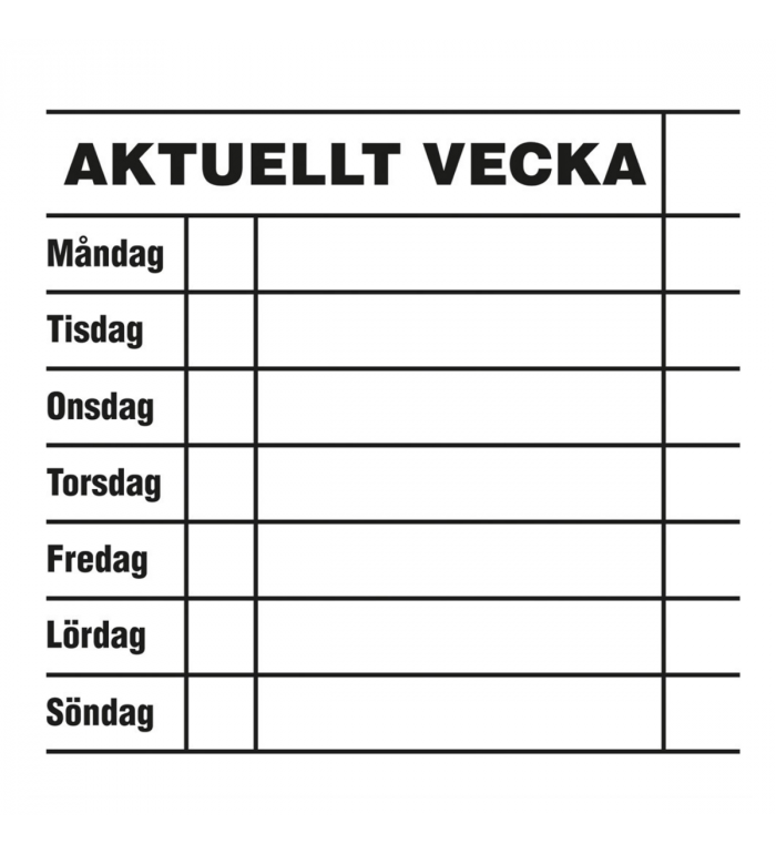 Veckoplaneringstavla 640x588mm