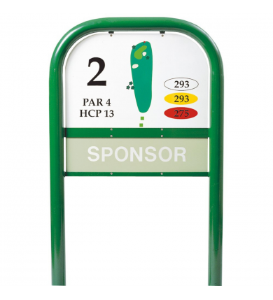 Teeskylt med bågformad ram