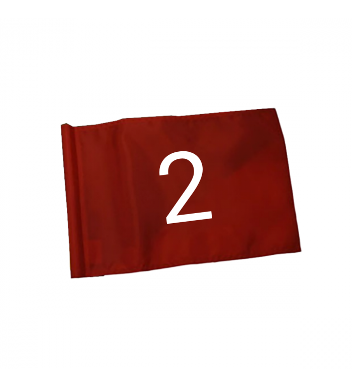 Tubflagga i nylon - Numr. 1-9 Röd