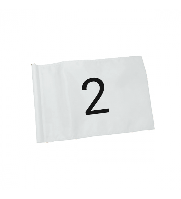 Tubflagga i nylon - Numr. 1-9 Vit