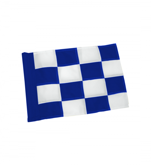 Tubflagga i nylon Rutig - Blå/vit