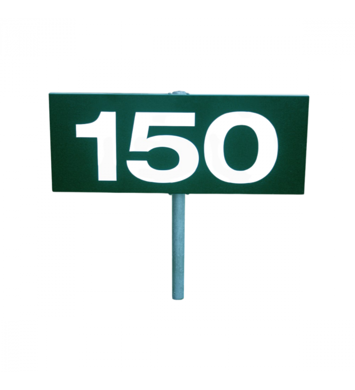 Avståndsskylt, Tresiffrig inkl Stolpe & plint - Valfri färg