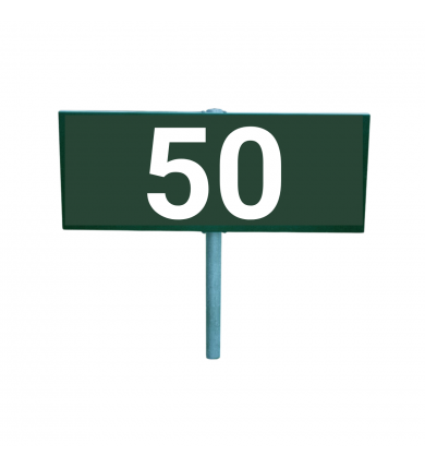 Avståndsskylt, Tvåsiffrig inkl Stolpe & plint - Valfri färg