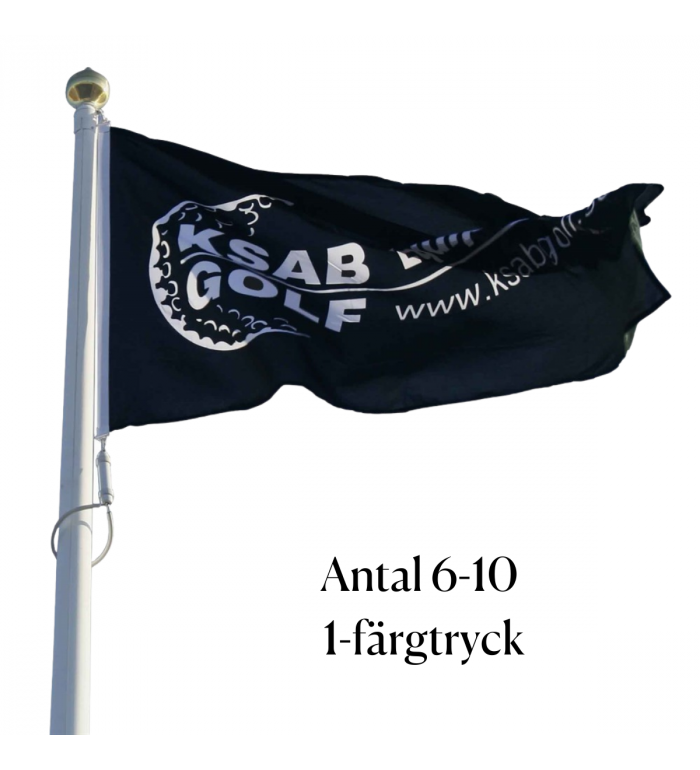 Flagga - 180x300cm med screentryck - 1-färgstryck - antal 6-10 Flagga - 180x300cm med screentryck - 1-färgstryck - antal 6-10