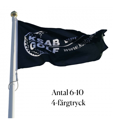 Flagga - 180x300cm med screentryck - 4-färgstryck - antal 6-10