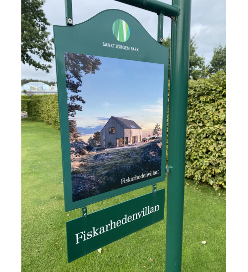 Skylt, Teeskylt Castle Course för bolltvätt/sponsor exl. layout