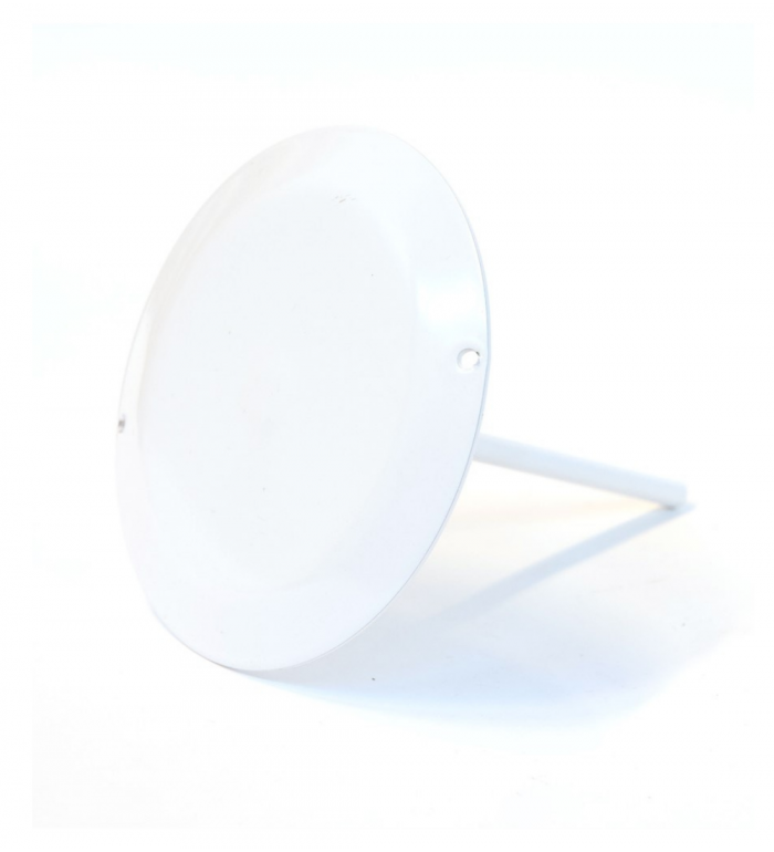 Markeringsplatta i stål, 140 mm - VIT