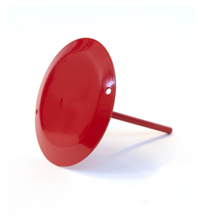 Markeringsplatta i stål, 140 mm - RÖD