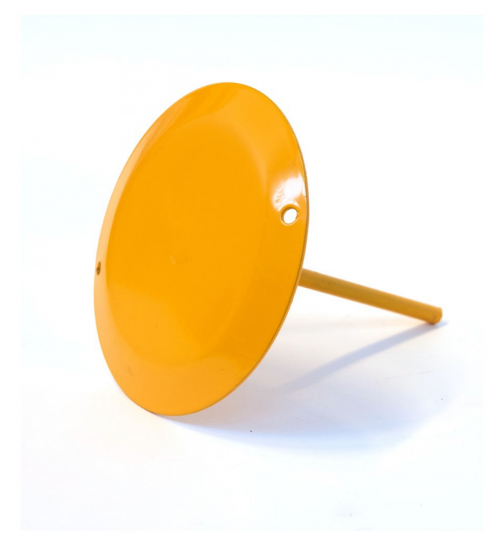 Markeringsplatta i stål, 140 mm - GUL