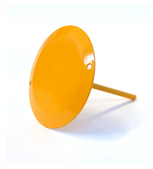 Markeringsplatta i stål, 140 mm - GUL